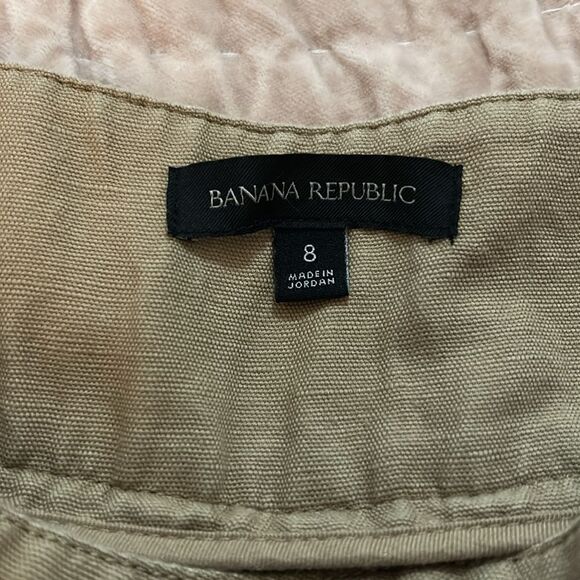 Banana Republic HERITAGE SUEDE EXPLORER SHORT High Waist Tan Shorts size 8 - Picture 5 of 9